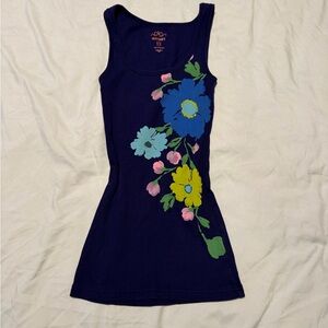 Old Navy Navy Tank with Floral Print